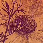 Крупный план нарисованного цветка в оранжевом цвете