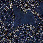 Gold umrandete Blätter auf dunkelblauem Hintergrund