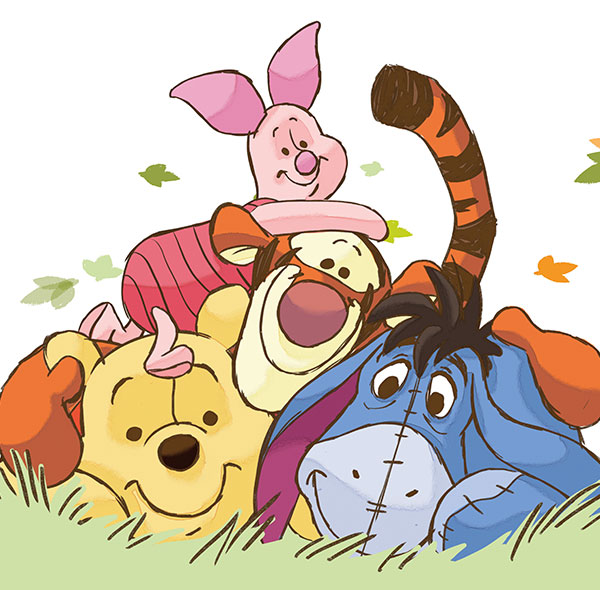 Komar wallpaper Disney Winnie the Pooh groupphoto Winnie the Pooh Piglet Tigger Eeyore