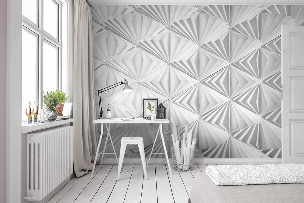 Wallpaper white with pattern in 3D look