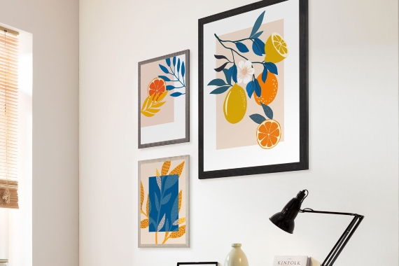 Wandbilder Zitronen und Orangen Büro