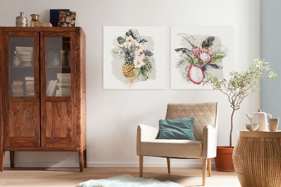 Stretcher flowers and fruits living room
